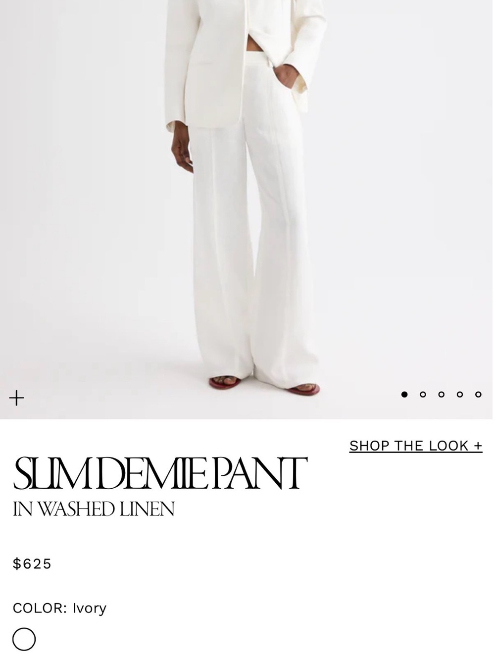 Faithfull the Brand Ivory Wide-Leg Linen Pants